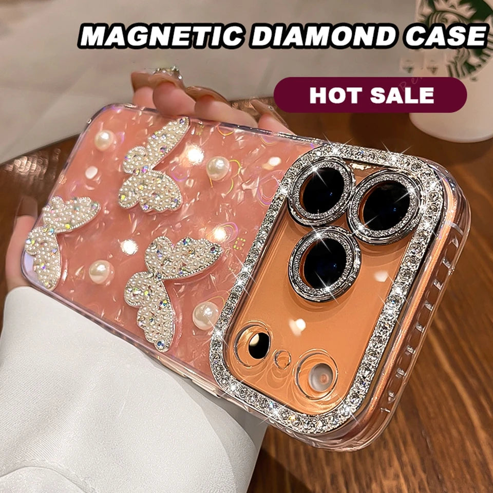 Glitter Butterfly Phone Case For iPhone