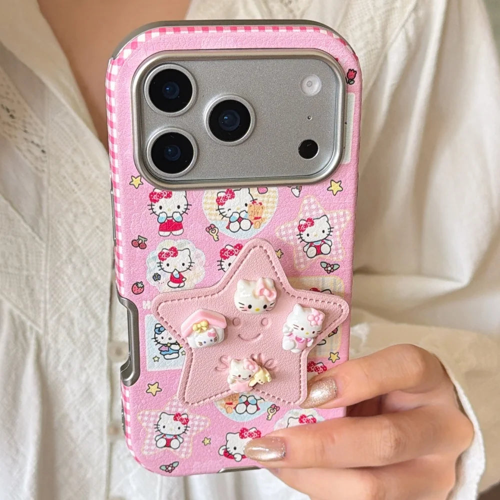 Label Sticker Flower Pink Kitty Is Suitable For Apple