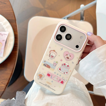 Korean Cartoon Dessert Kitten Puppy Stars Pattern Phone Case For iPhone