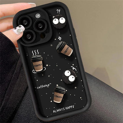 Cute Fun 3D Ball Coffee Silicone Soft Phone Case For iPhone