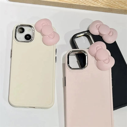 Cute 3D Pink Bowknot Phone Case For iPhone