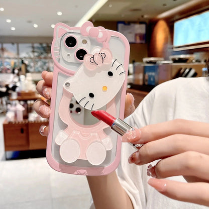 Hello Kitty Kawaii Head Mirror Phone Case For iPhone