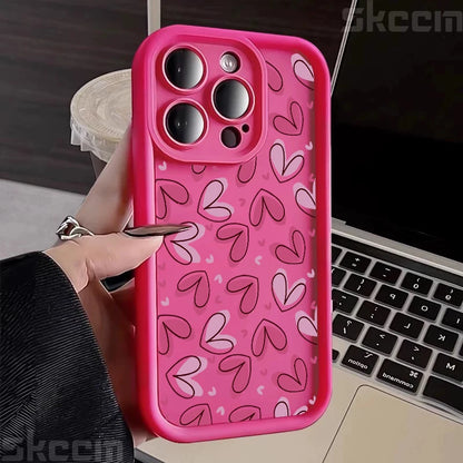 Cute Colorful Love Heart Silicone Phone Case For iPhone