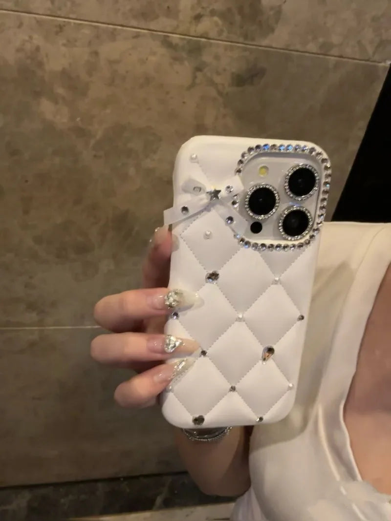 Luxurious Girly Heart Sparkling Diamond Mesh For iPhone