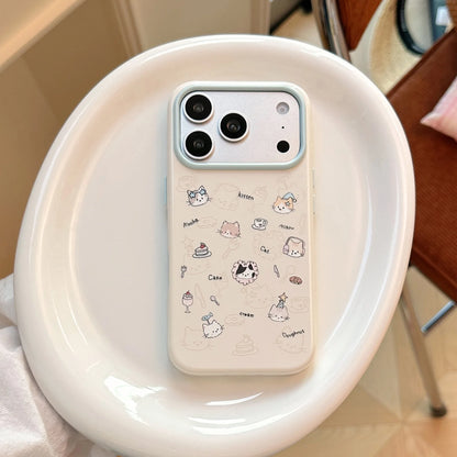 Korean Graffiti Cartoon Kitten Dessert Pattern Phone Case For iPhoner
