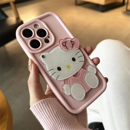 Hello Kitty Kawaii Makeup Mirror Phone Case For iPhone