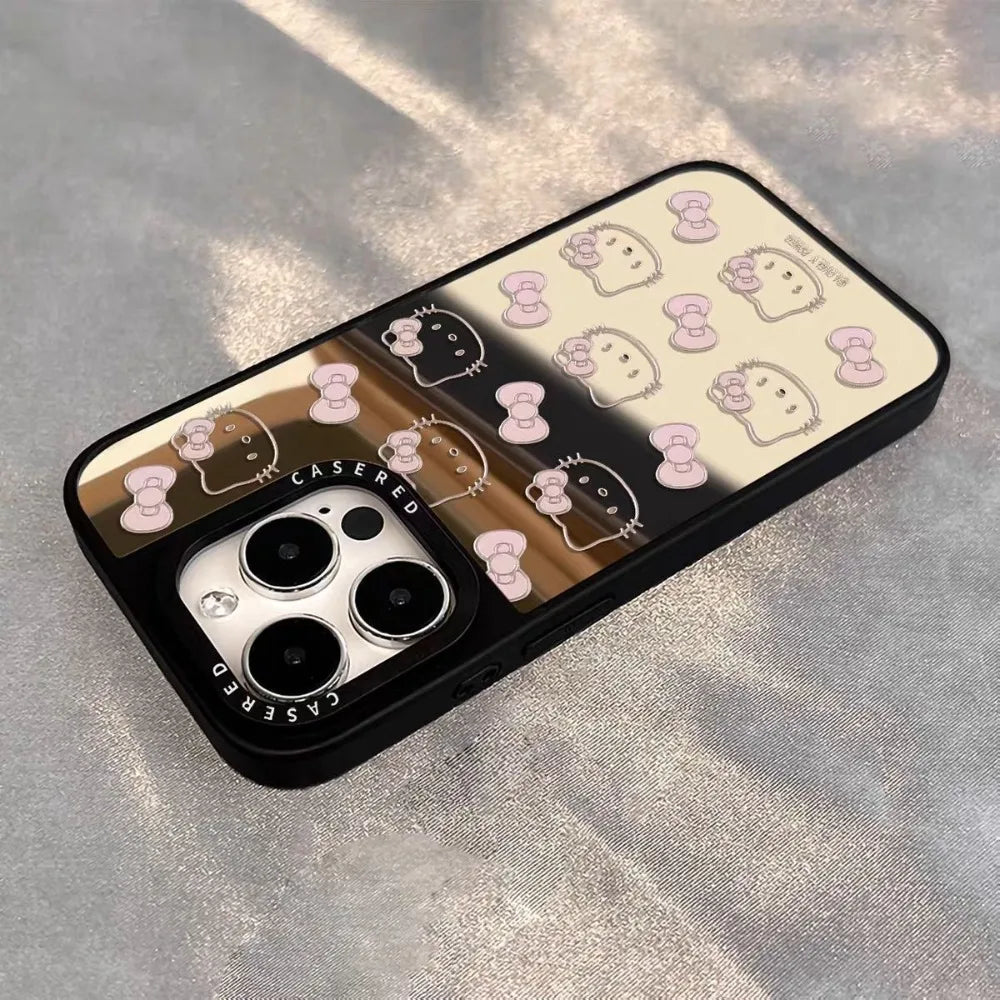 Creative, Simple and Cute Cartoon Cat Acrylic Phone Case with Anti Drop Back Cover Suitable For iPhone
