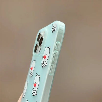 Funny Cute Cartoon Red Nose Bear Phone Case