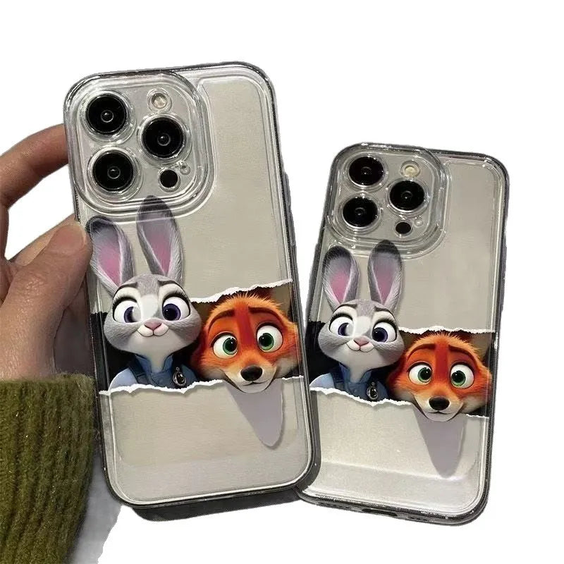 Zootopia Phone Case Judy Nick Cartoon Soft Case Compatible With iPhone