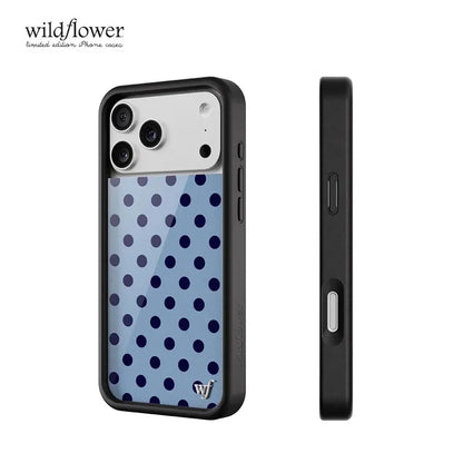 Blue Red Wildflower 3D Polka Dots Phone Case For iPhone