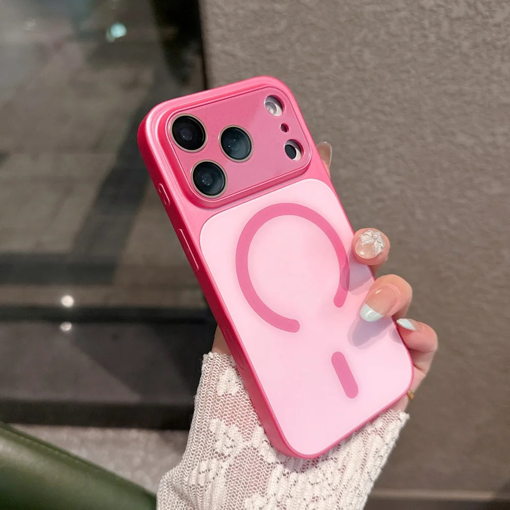 For Magsafe Double Color Contrast Matte Case  For iPhone
