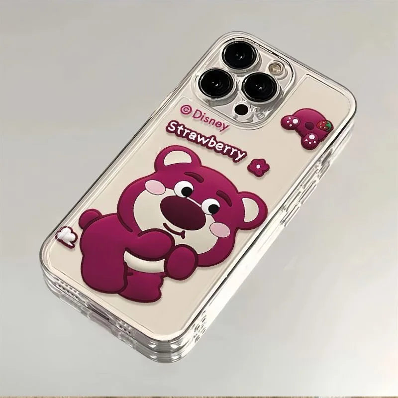 Bath Strawberry Bear Cute Phone Case For iPhone