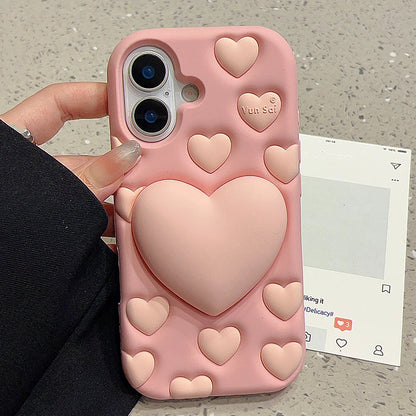 Love Heart Stand Holder Decompression Phone Case