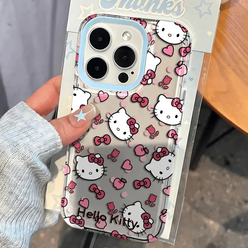 Hello Kitty Bow Full Screen Face Phone Case For iPhone