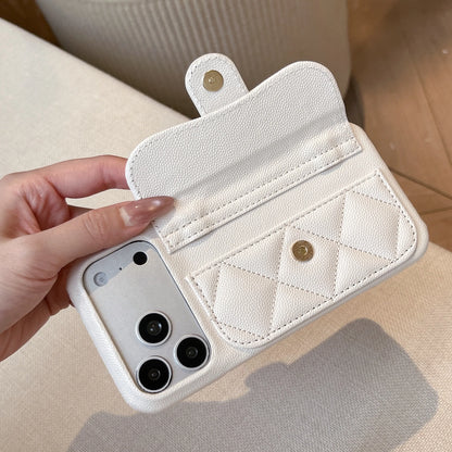 Simplified High-End Leather Texture Card Holder Phone Case For iPhone