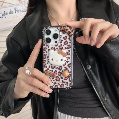 Leopard Pattern Stars Hello Kitty Phone Case