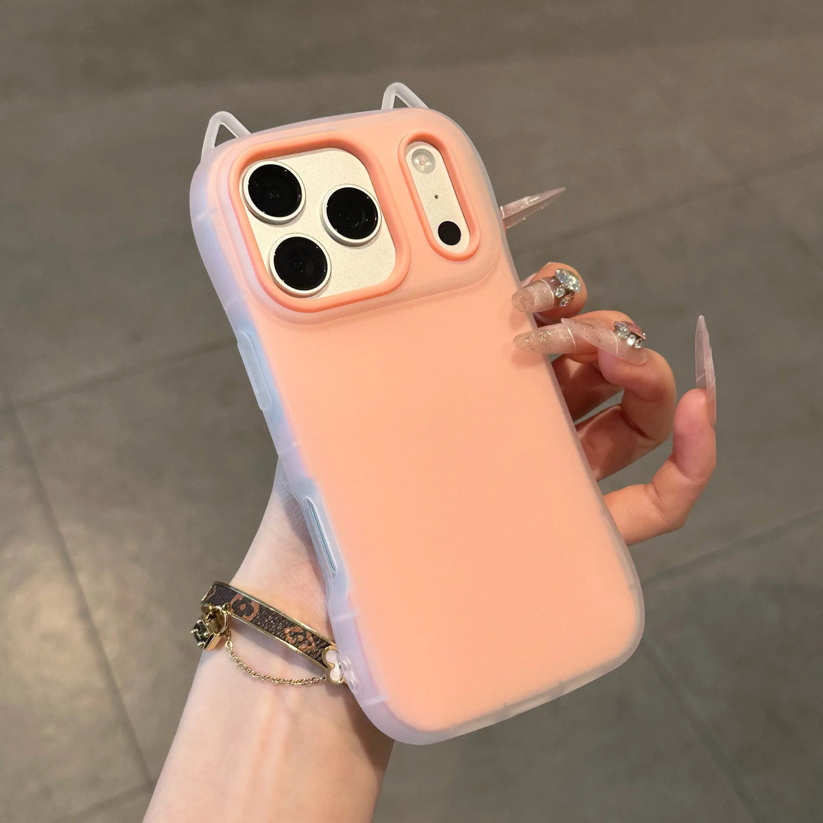 Cute Cartoon Cat Ear 2in 1 Case For iPhone