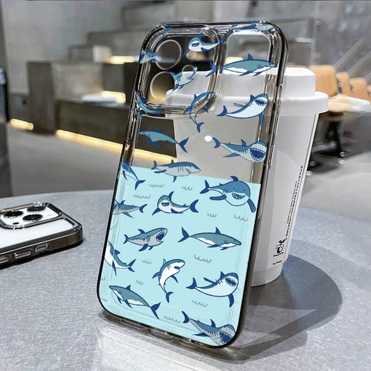 Ocean Animals Soft Cover Transparent Phone Case