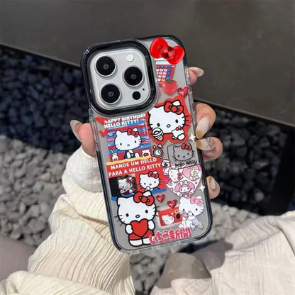 Red Hello Kitty Bow Strap Cartoon Phone Case For iPhone