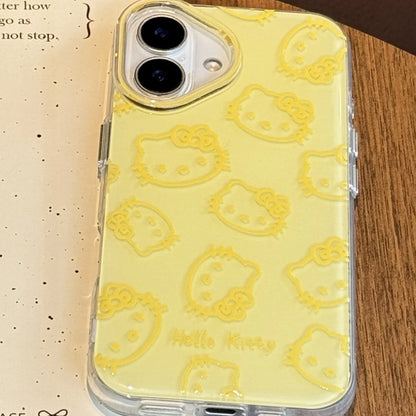 Ginger Yellow Line Kitty Jelly Shell For iPhone