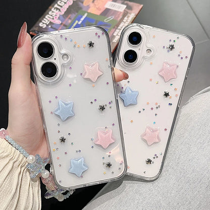Lovely Colorful 3D Star Bling Glitter Phone Case