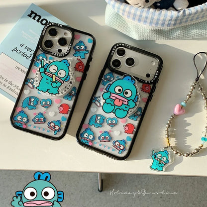 Sanrio Hangyodon Magnetic Holder Magsafe Wireless Charge Cute Cartoon Phone Case For iPhone