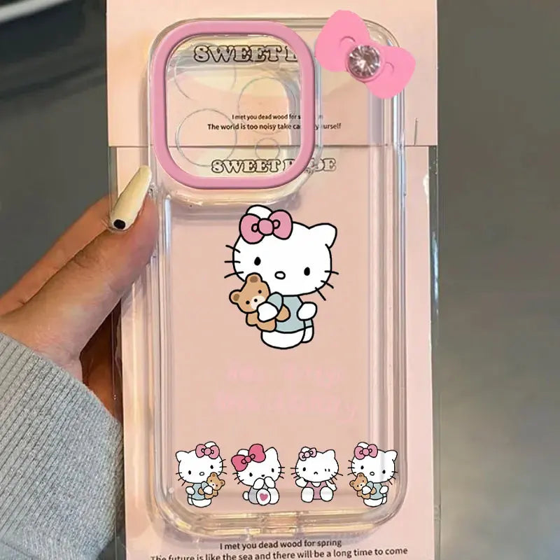 Hello Kitty Bow Bear Cute Phone Case For iPhone