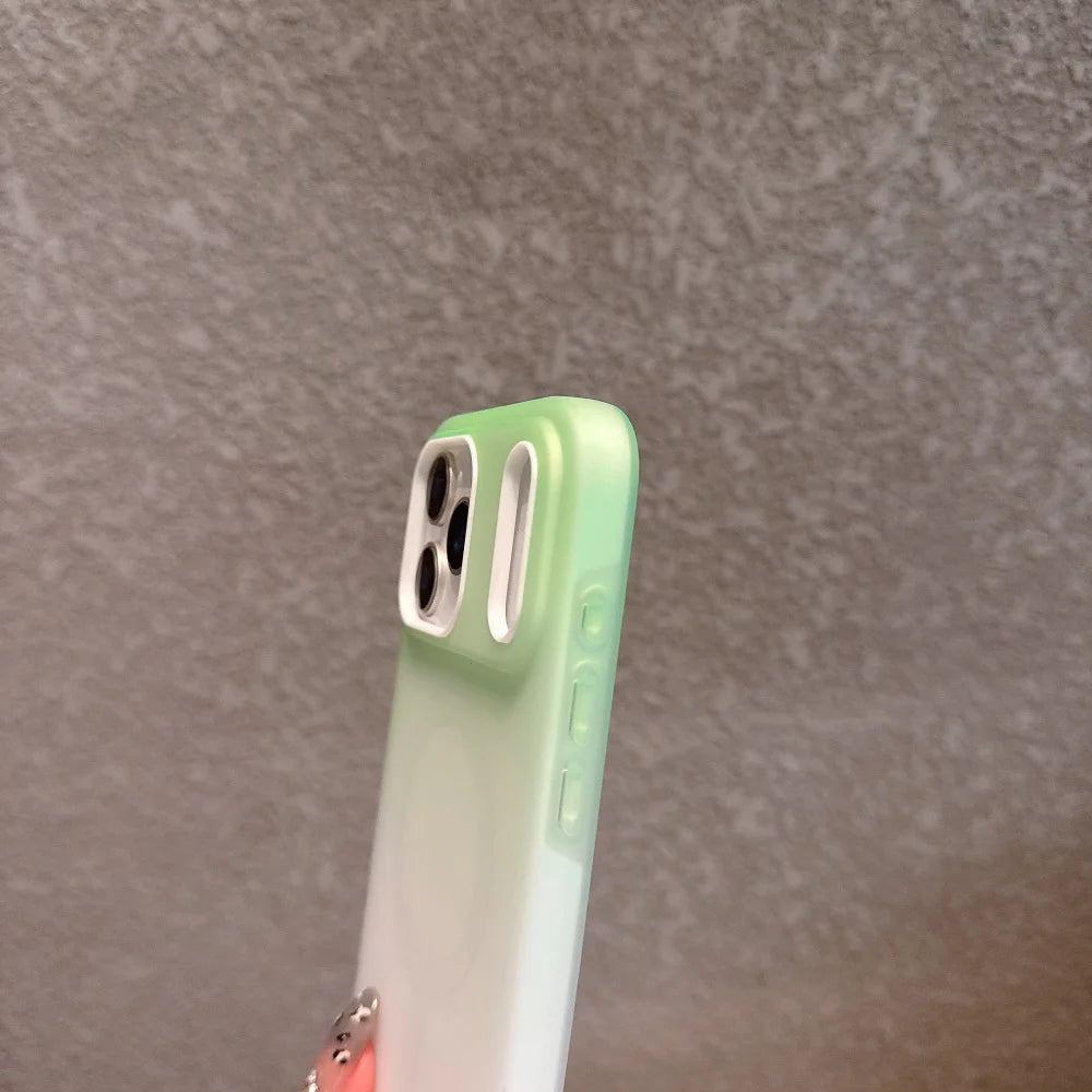 Soft Silicone For magsafe Wrist Strap Lanyard Shockproof Phone Case For iPhone