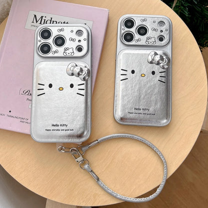 Silver Skin Kitty Three Dimensional Bow Phone Case