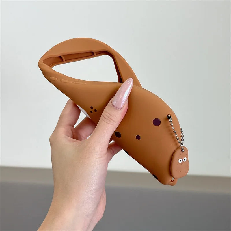 3D Cute Cartoon Funny Potato Soft Silicone Phone Case For iPhone