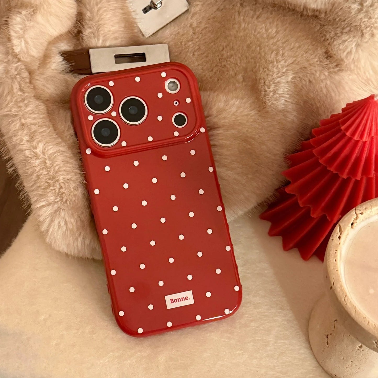 Korean Full Screen Polka Dots Soft Phone Case For iPhone