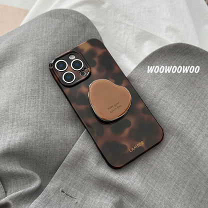 Stylish Personality Black Brown Amber Iceberg Pattern Magnetic With Holder Phone Cover Case For iPhone