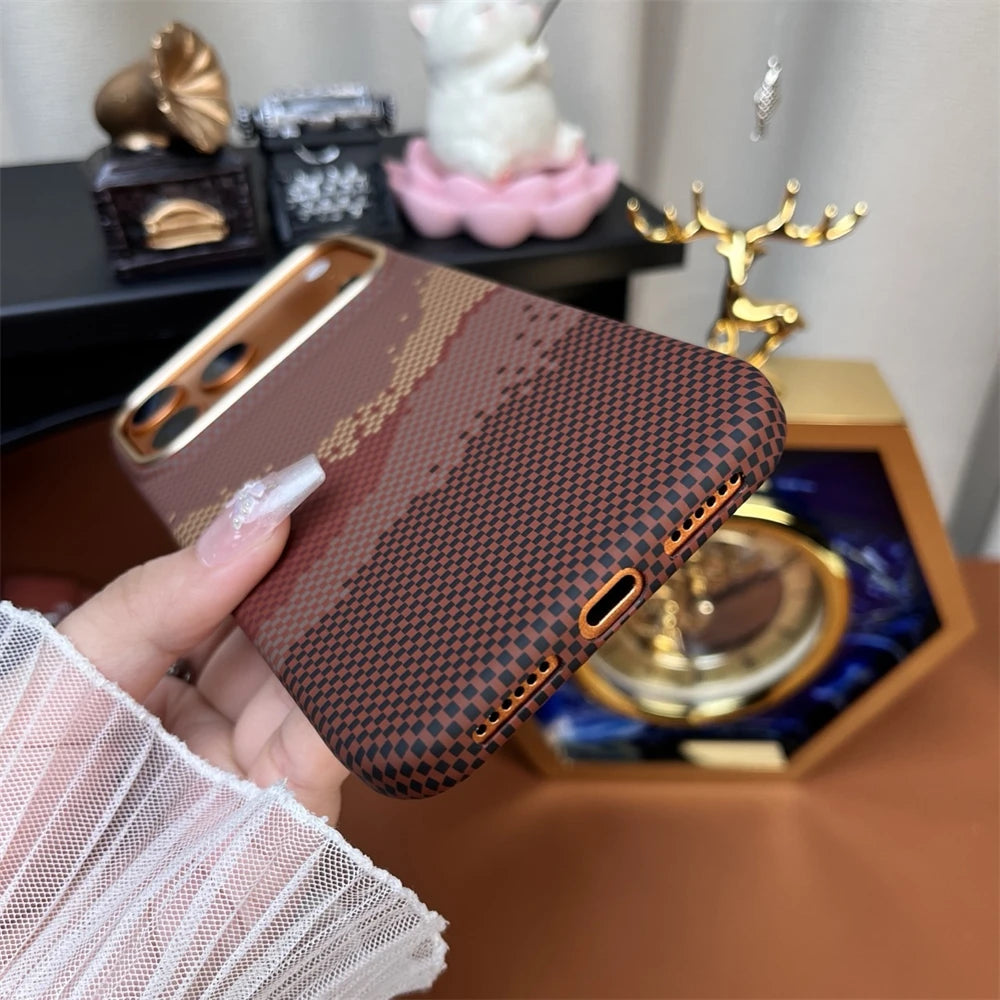 Ultra Thin Matte Carbon Fiber For Magsafe PC Magnetic Case For iPhone