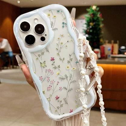 Colorful Flower Wavy Cream Print Phone Case For iPhone