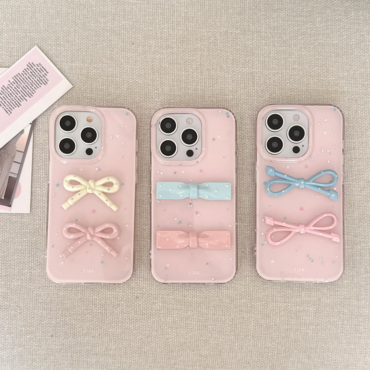Sweet & Cute Pink Cover with Bow Decorations Lovely Girly Styles Phone Case