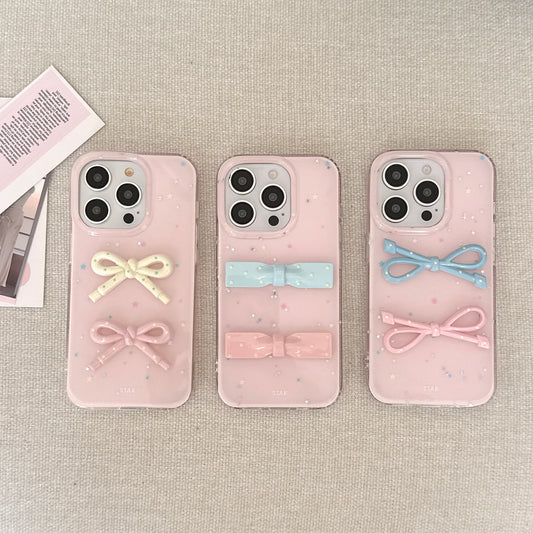 Sweet & Cute Pink Cover with Bow Decorations Lovely Girly Styles Phone Case