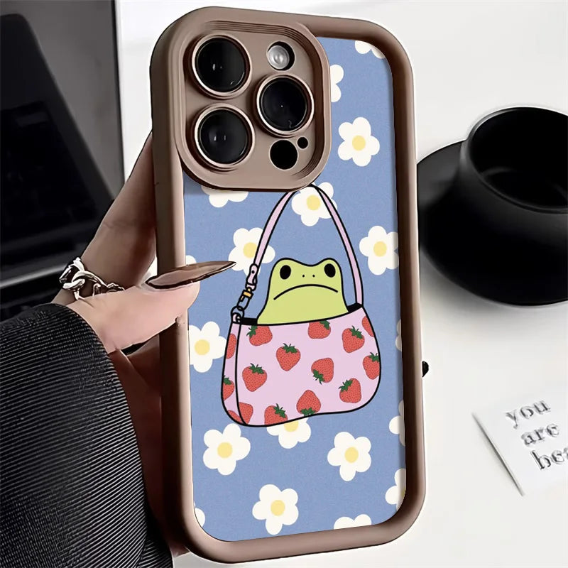 Funny Soft Silicone Frog Phone Case For iPhone