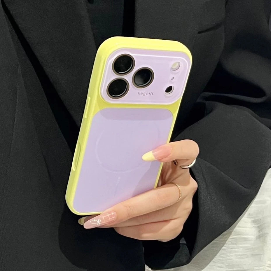 For Magsafe Candy Color Contrast AG Case  For iPhone