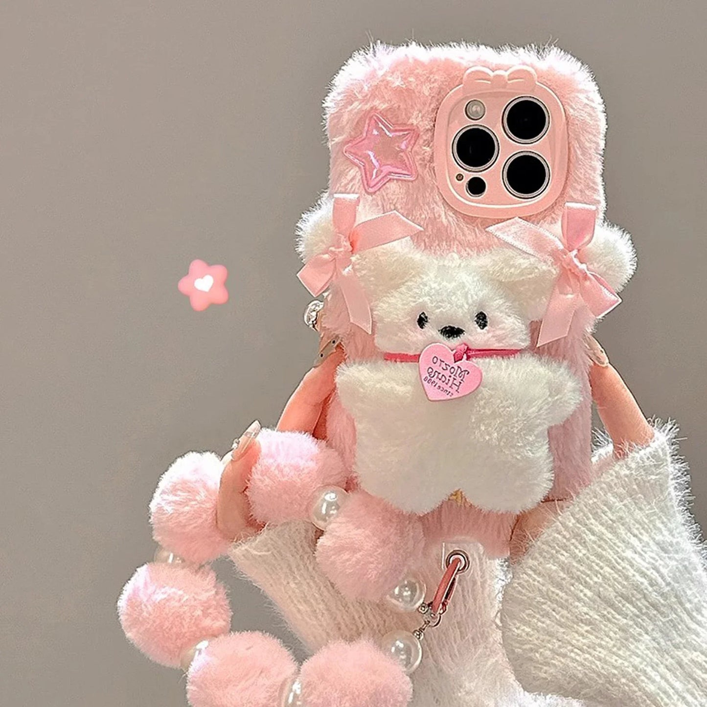 Bowtie Puppy With Chain Cell Phone Protective Jacket For iPhone