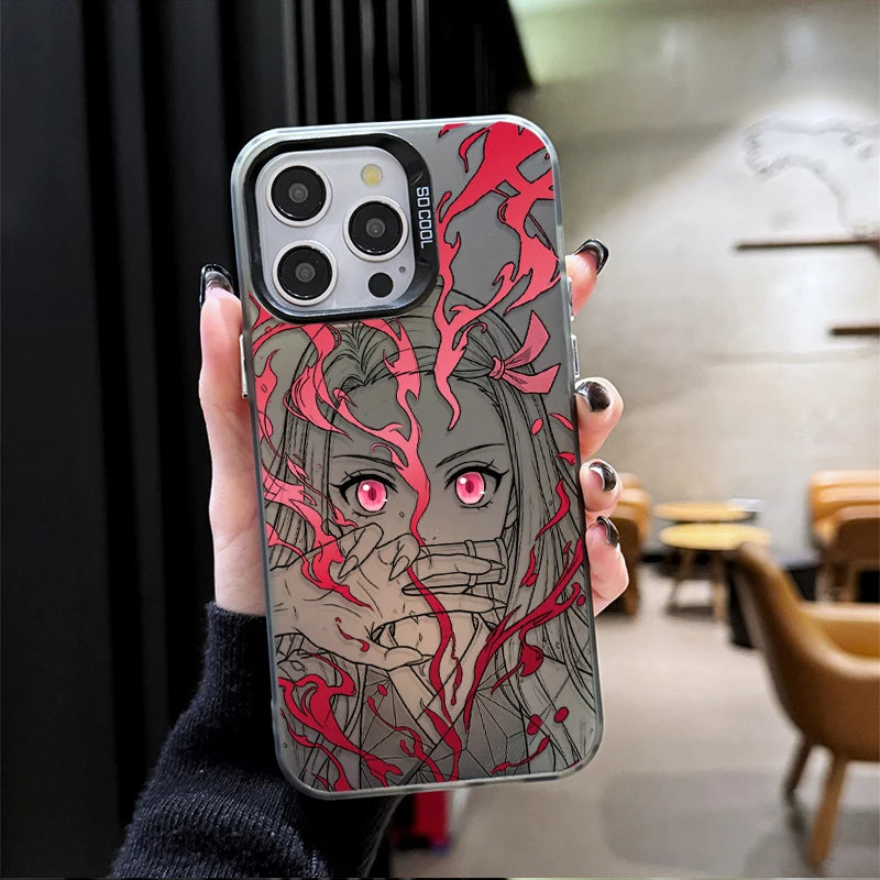 Anime Zenitsu Nezuko Demon Slayer Phone Case For iPhone