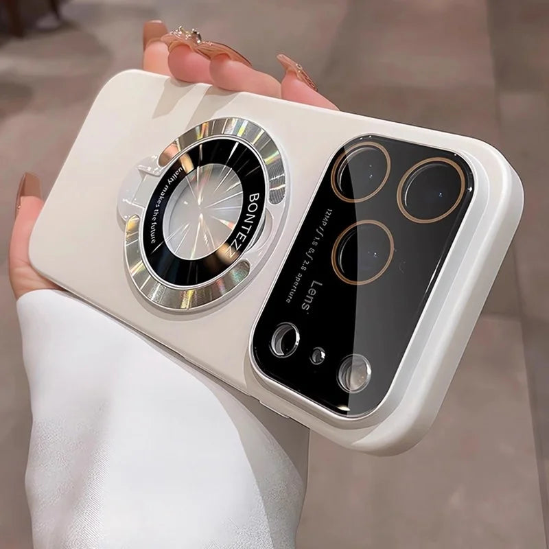 Luxury Lens Bracket For Magsafe Magnetic Wireless Charge Phone Case For iPhone