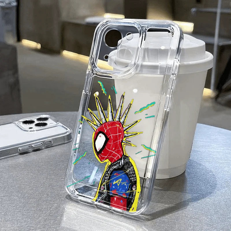 Marvel Spider Man Oil Painting Soft Phone Case For iPhone