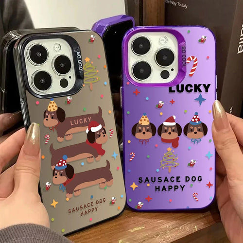 Cartoon Dachshund Dog Case For iPhone