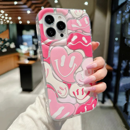 Minimalist Pink Heart-shaped Smile Phone Case