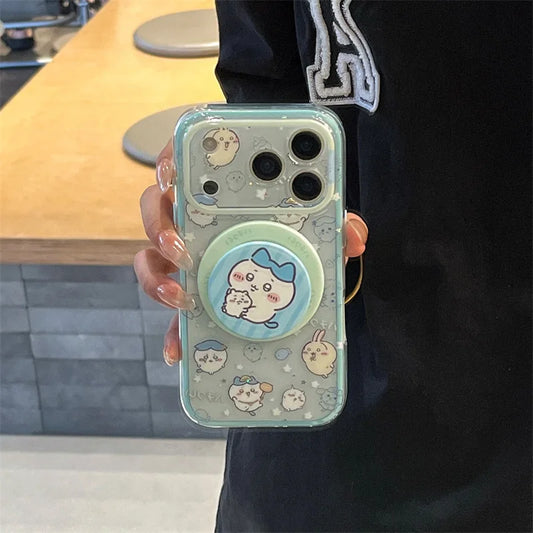 Fashion Cute Cartoon Rabbit Magnetic Phone Case For iPhone