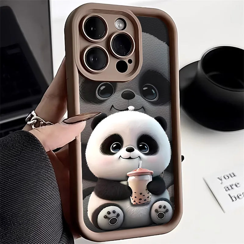 Cute Panda Soft Phone Case For iPhone