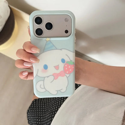 Cute Round Edged Strawberry Jade Guigou Sanrio Shockproof Phone Case For iPhone