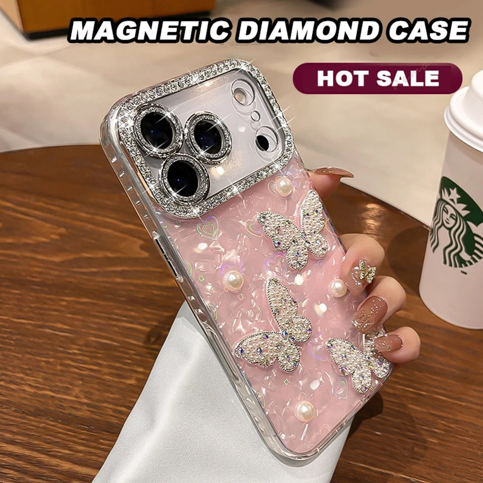 Glitter Butterfly Phone Case For iPhone