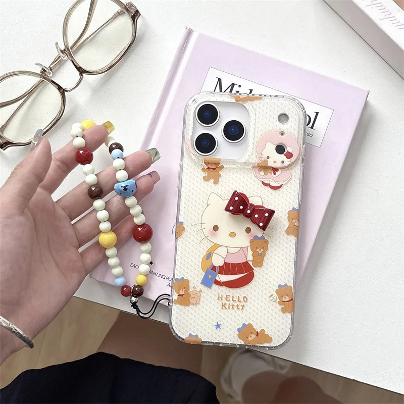 Korean Cute 3D Bow Hellokitty Ploka Dot Phone Case For iPhone