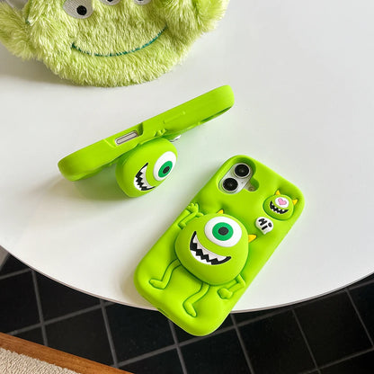 Cute Cartoon Monsters Cover With Stand Holder Phone Case